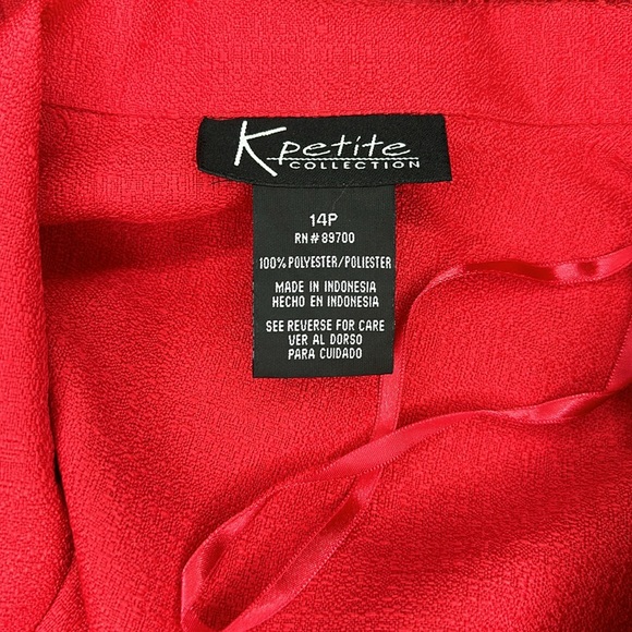 Red NWT skirt suit in 14P K Petite Collection 14P with beautiful detail - Picture 7 of 8